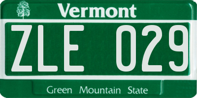VT license plate ZLE029