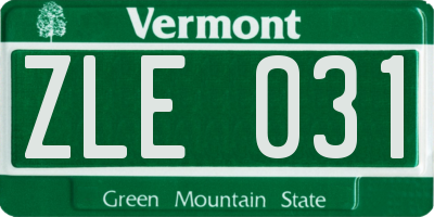 VT license plate ZLE031