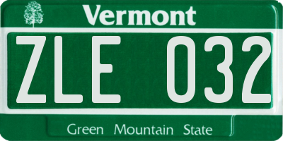VT license plate ZLE032