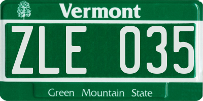 VT license plate ZLE035