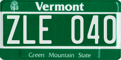 VT license plate ZLE040