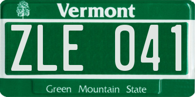 VT license plate ZLE041