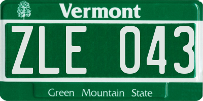 VT license plate ZLE043