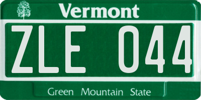 VT license plate ZLE044