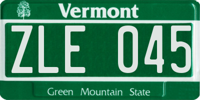 VT license plate ZLE045