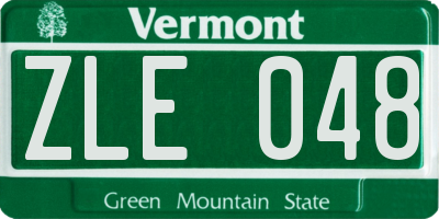 VT license plate ZLE048