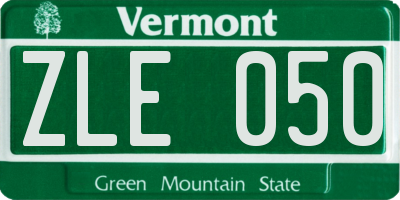 VT license plate ZLE050