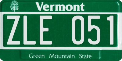VT license plate ZLE051