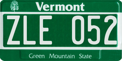 VT license plate ZLE052