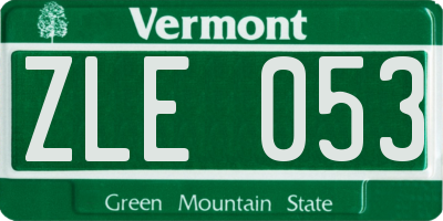 VT license plate ZLE053