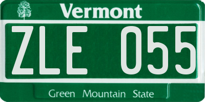 VT license plate ZLE055