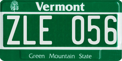 VT license plate ZLE056