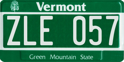 VT license plate ZLE057