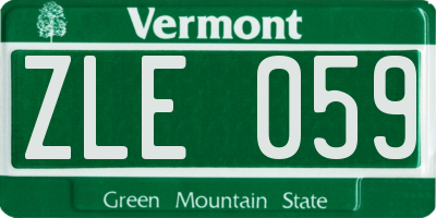 VT license plate ZLE059
