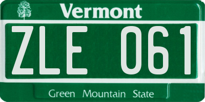 VT license plate ZLE061