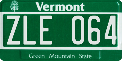 VT license plate ZLE064