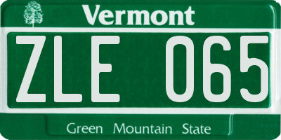 VT license plate ZLE065