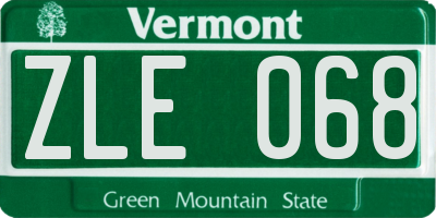 VT license plate ZLE068