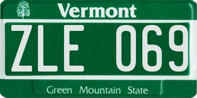 VT license plate ZLE069