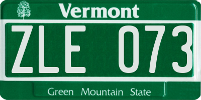 VT license plate ZLE073