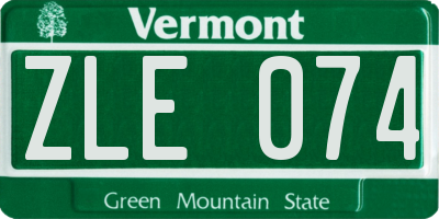 VT license plate ZLE074