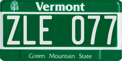 VT license plate ZLE077