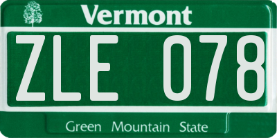 VT license plate ZLE078