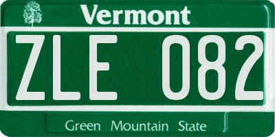 VT license plate ZLE082