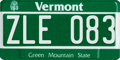 VT license plate ZLE083