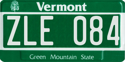 VT license plate ZLE084
