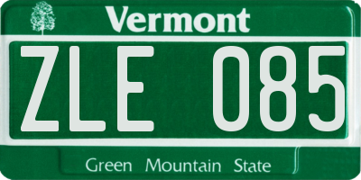 VT license plate ZLE085