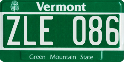 VT license plate ZLE086