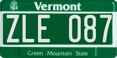 VT license plate ZLE087