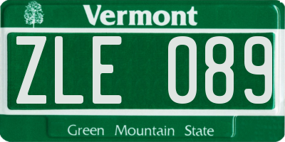 VT license plate ZLE089