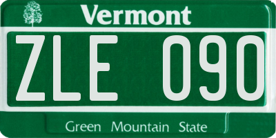 VT license plate ZLE090