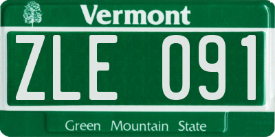 VT license plate ZLE091