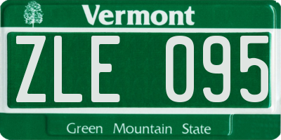 VT license plate ZLE095