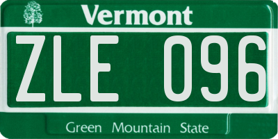 VT license plate ZLE096