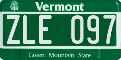 VT license plate ZLE097