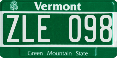 VT license plate ZLE098