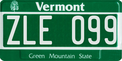 VT license plate ZLE099