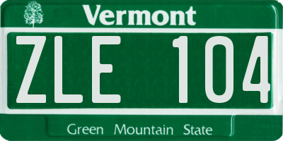 VT license plate ZLE104