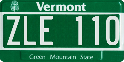 VT license plate ZLE110