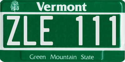VT license plate ZLE111