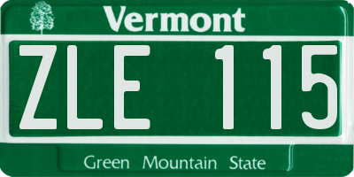 VT license plate ZLE115