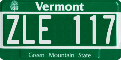 VT license plate ZLE117