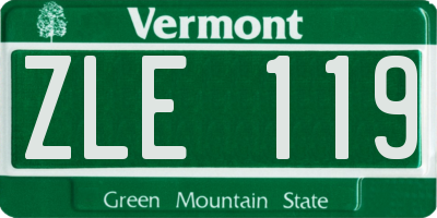 VT license plate ZLE119
