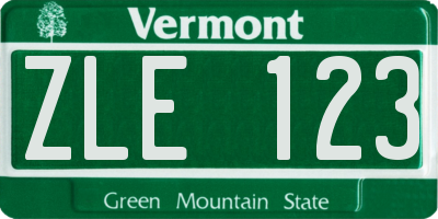 VT license plate ZLE123