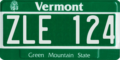 VT license plate ZLE124
