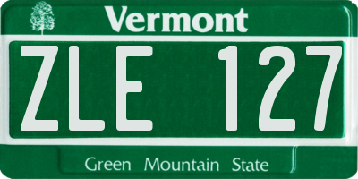 VT license plate ZLE127